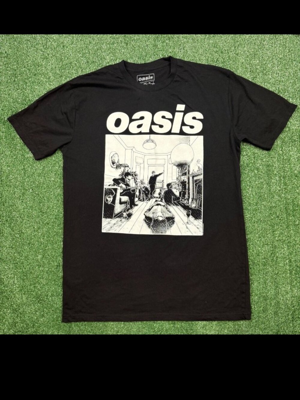 Oasis Definitely Maybe Graphic T Shirt Men's Size L Black Short Sleeve 2024 Tee
